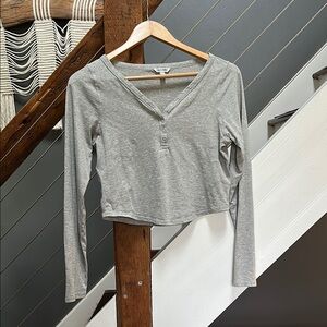 organic basics core sport henley grey melange medium